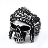 Load image into Gallery viewer, Men Personality Vintage Stainless Steel Ring Indian Skull Punk Ring Wholesale