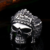 Load image into Gallery viewer, Men Personality Vintage Stainless Steel Ring Indian Skull Punk Ring Wholesale