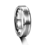 Load image into Gallery viewer, 6-8mm Silver Brushed Tungsten Carbide Ring for Men Wedding