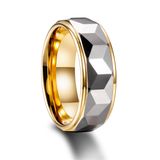 Load image into Gallery viewer, 8mm High Polished Engraving Silver Gold Plated Tungsten Carbide Ring