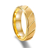 Load image into Gallery viewer, 7MM Mechanical Sandblasted Silver 24K Gold Plated Tungsten Rings for Men