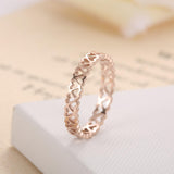 Load image into Gallery viewer, Hollow Out Little Heart 18k Rose Gold Stainless Steel Women&#39;s Ring Wholesale