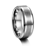 Load image into Gallery viewer, 6-8mm Silver Brushed Tungsten Carbide Ring for Men Wedding