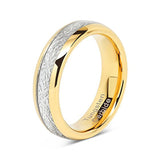 Load image into Gallery viewer, Wholesale Women&#39;s Beautiful 6mm Band Silver Inlay Gold Plated Tungsten Carbide Rings for Wedding
