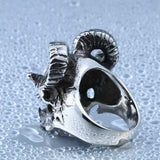 Load image into Gallery viewer, Men Vintage Stainless Steel Casting Punk Satan Sheep Head Skull Ring