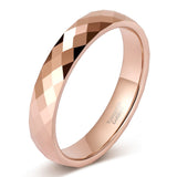 Load image into Gallery viewer, Ringsmaker 4mm Men Women Multi-Faceted Tungsten Carbide Rings Rose Gold Engagement Bands