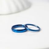 Load image into Gallery viewer, Ringsmaker 4mm Men Women Titanium Rings Blue Engagement Wedding Bands