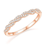 Load image into Gallery viewer, Ringsmaker Rose Gold 925 Sterling Silver Ring Women Cubic Zirconia Twisted Rope Eternity Ring