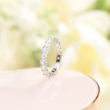 Load image into Gallery viewer, Ringsmaker 3mm 925 Sterling Silver Women Round Cubic Zirconia Stackable Eternity Ring