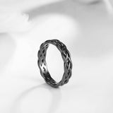Load image into Gallery viewer, Ringsmaker 925 Sterling Silver Ring Women Black Celtic Knot Wedding Bands
