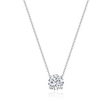 Load image into Gallery viewer, 925 Sterling Silver Necklaces for Women Solitaire 1.5 Carat CZ Round Cut Pendant