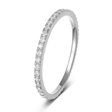 Load image into Gallery viewer, Ringsmaker Trendy 2mm 925 Sterling Silver Ring Women Cubic Zirconia Stackable Eternity Ring