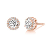 Load image into Gallery viewer, Fashion Jewelry Rose Gold Plated 925 Sterling Silver 0.5CT Round Cut Cubic Zirconia Stud Earrings for Unisex