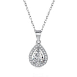 Load image into Gallery viewer, New Trend Teardrop Shape 925 Sterling Silver Necklace Vintage Pear Cut Cubic Zirconia Pendant Necklace for Women Fashion Jewelry