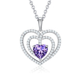 Load image into Gallery viewer, 925 Sterling Silver Large Solid 5A Cubic Zirconia Interlocking Heart Shaped Pendant Necklace for Women Jewelry Gift