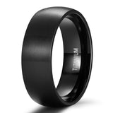 Load image into Gallery viewer, Fashion Jewelry Anniversary Gifts 8mm Brushed Simple Black Color Titanium Ring Men Women Wedding Engagement Band