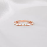 Load image into Gallery viewer, Ringsmaker Trendy Rose Gold 2mm 925 Sterling Silver Ring Women Cubic Zirconia Stackable Eternity Ring