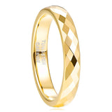 Load image into Gallery viewer, Ringsmaker 4mm Men Women Multi-Faceted Tungsten Carbide Rings Gold Color Engagement Bands