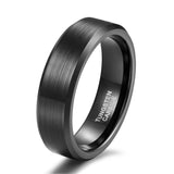 Load image into Gallery viewer, Ringsmaker 6mm Black Gun Plated Tungsten Carbide Rings Men Women Brushed Engagement Bands