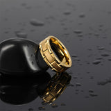 Load image into Gallery viewer, Ringsmaker 8mm Gold Tungsten Ring Mechanical Seal Inlay Men Rings