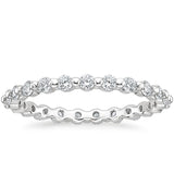 Load image into Gallery viewer, Ringsmaker 2mm 925 Sterling Silver Ring Women Cubic Zirconia Stackable Eternity Ring