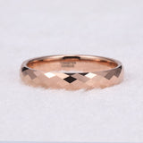 Load image into Gallery viewer, Ringsmaker 4mm Men Women Multi-Faceted Tungsten Carbide Rings Rose Gold Engagement Bands