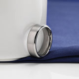 Load image into Gallery viewer, Ringsmaker 8mm Silver Color Men&#39;s Titanium Ring Brushed Women Wedding Bands