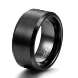 Load image into Gallery viewer, Ringsmaker 10mm Black Gun Plated Tungsten Carbide Rings Men Women Brushed Engagement Bands