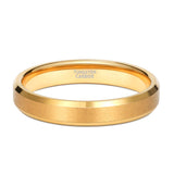 Load image into Gallery viewer, Ringsmaker 4mm 24K Gold Plated Tungsten Rings For Men Brushed Wedding Bands
