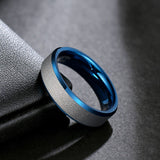 Load image into Gallery viewer, Ringsmaker 6mm Frosted Tungsten Carbide Rings Blue Women Matte Ring