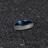 Load image into Gallery viewer, Ringsmaker 6mm Frosted Tungsten Carbide Rings Blue Women Matte Ring