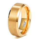 Load image into Gallery viewer, Ringsmaker 8mm 24K Gold Plated Tungsten Rings For Men Brushed Wedding Bands