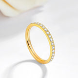 Load image into Gallery viewer, Ringsmaker 2mm Gold Color Women Titanium Rings Cubic Zirconia Engagement Wedding Bands