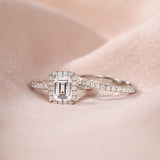 Load image into Gallery viewer, Ringsmaker 2Ct 925 Sterling Silver Bridal Ring Sets Emerald Cut CZ Women Vintage Engagement Rings