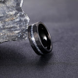 Load image into Gallery viewer, Fashion Male Jewelry 8mm Hammered Aluminum Slag Inlay Black Tungsten Carbide Rings for Men