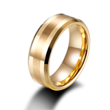 Load image into Gallery viewer, 8mm 24K Gold Plated Brushed Tungsten Carbide Ring for Men Wedding Band Wholesale