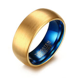 Load image into Gallery viewer, Customized 8mm Gold Brushed Tungsten Carbide Ring Men Wedding Band Wholesale