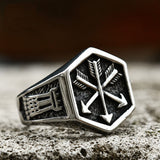 Load image into Gallery viewer, Men Stainless Steel Arrow Viking Ring High Polish Vintage Jewelry