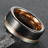 Load image into Gallery viewer, 6mm Inlay Tungsten Ring Thin Groove Line Brushed Tungsten Wedding Band