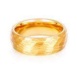Load image into Gallery viewer, 8mm 24K Gold Plated Domed Hammered Tungsten Carbide Ring