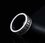 Load image into Gallery viewer, Fashion Jewelry Rings Vintage Stainless Steel Rings Viking Letter Rings Silver Color Band For Men Boy