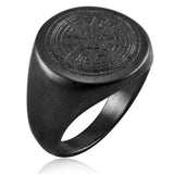 Load image into Gallery viewer, Men Gold Silver Black Stainless Steel Compass Viking Ring Wholesale