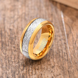 Load image into Gallery viewer, Customized 8mm Gold Plated Tungsten Carbide Embossed Ring Men Wedding Band Wholesale