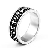 Load image into Gallery viewer, Fashion Jewelry Rings Vintage Stainless Steel Rings Viking Letter Rings Silver Color Band For Men Boy