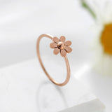 Load image into Gallery viewer, Simple Women Sunflower Petal Stainless Steel Ring Rose Gold Couple Jewelry