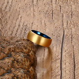 Load image into Gallery viewer, Customized 8mm Gold Brushed Tungsten Carbide Ring Men Wedding Band Wholesale