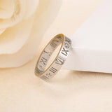 Load image into Gallery viewer, 18K Rose Gold Plated Roman Digital Couple Ring Jewelry Stainless Steel Women Wedding Bands