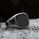 Load image into Gallery viewer, Stainless Steel Black Glue Drop Men Simple Ring Fashion Jewelry