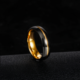 Load image into Gallery viewer, 6mm Tungsten Carbide Ring Black Gold Men Women Wedding Band Wholesale