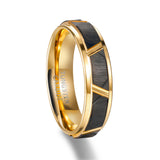 Load image into Gallery viewer, Customized 6mm 24K Gold Plated Black Brushed Matte Tungsten Carbide Ring for Men Wedding Band Wholesale